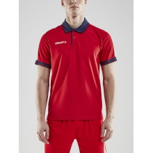 Craft Sport-Polo Pro Control (100% Polyester) rot/navy Herren